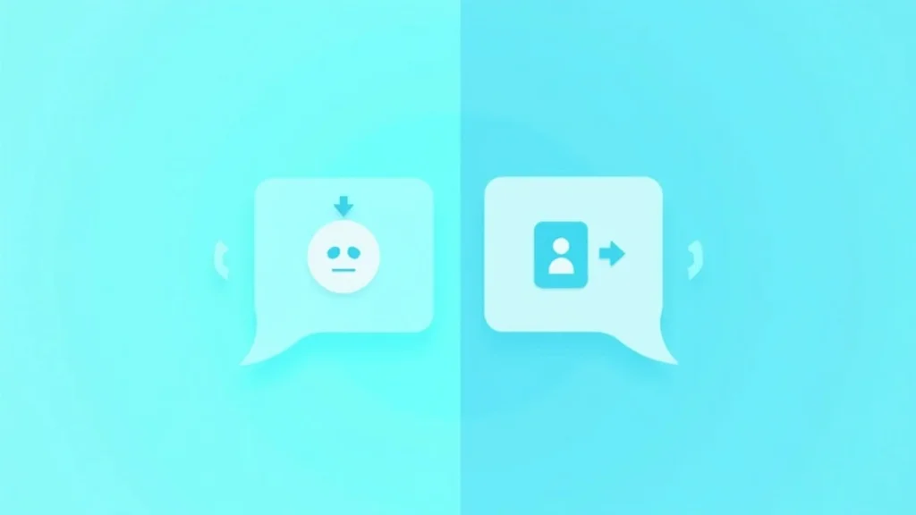Side-by-side comparison of a chatbot interface and a live chat conversation with an agent