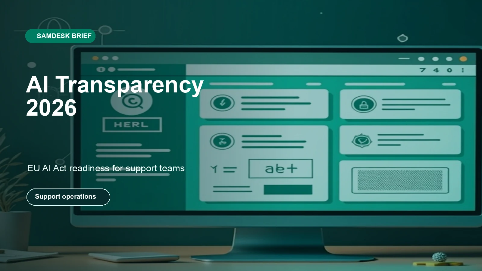 Customer service AI dashboard with a transparency checklist and human review steps