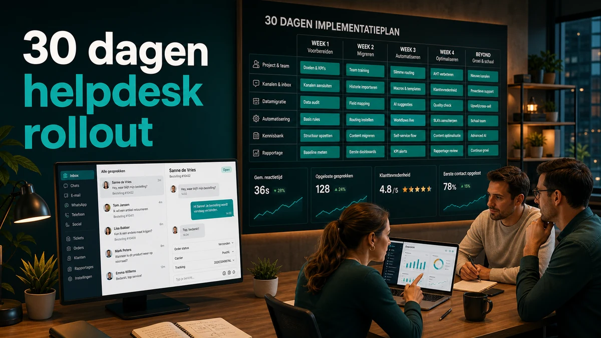30-dagen implementatieplan voor een ecommerce helpdesk met inbox, ordercontext en routing