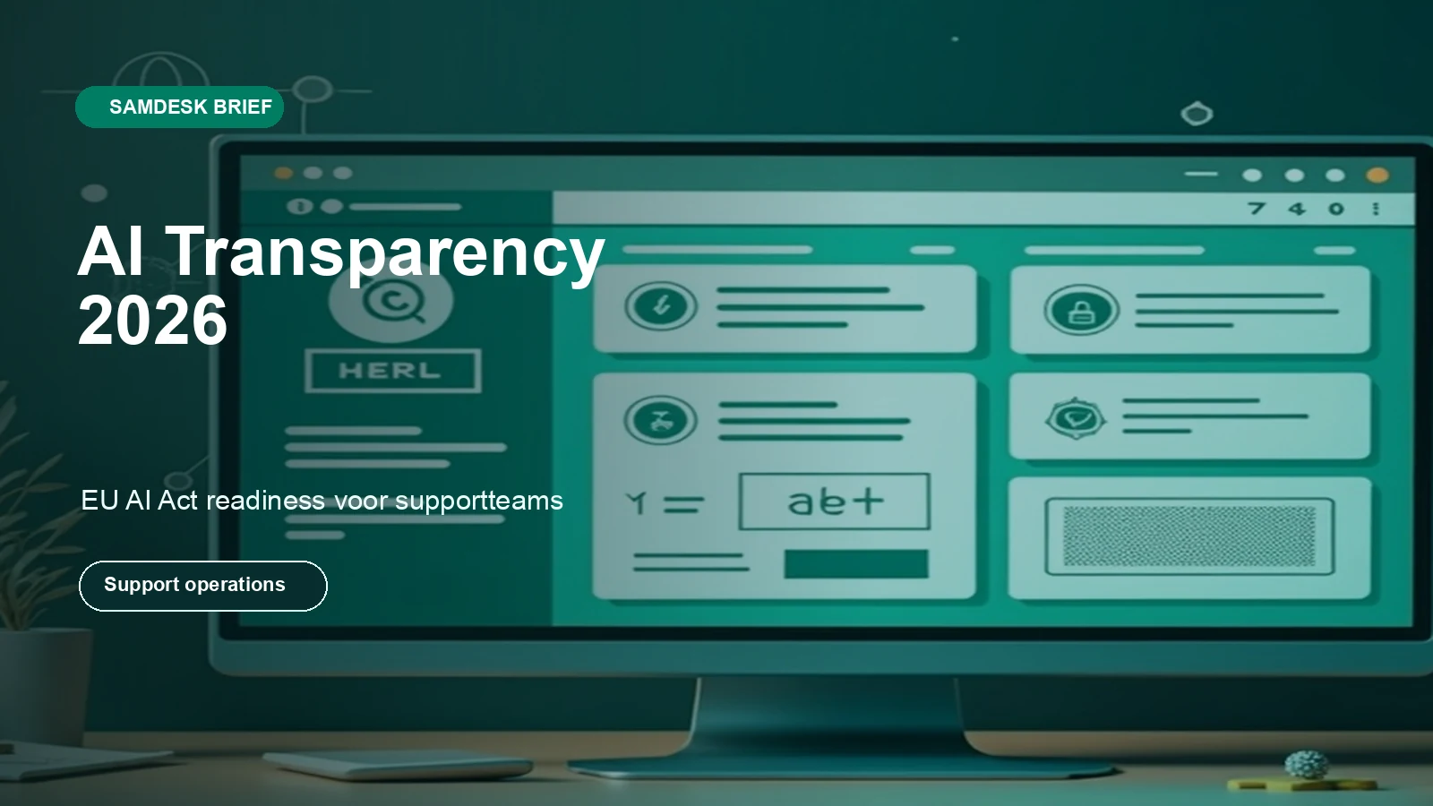 Klantenservice-AI dashboard met transparantiechecklist en human review stappen