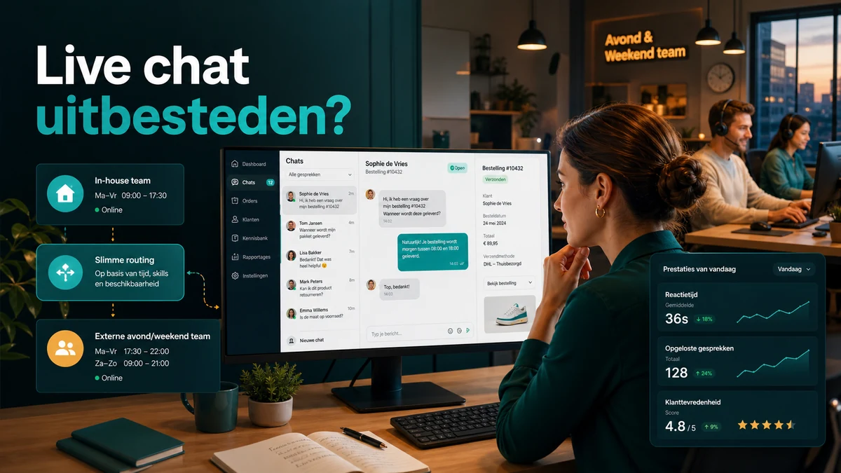 Live chat uitbesteden of zelf doen? Beslisframework voor webshops