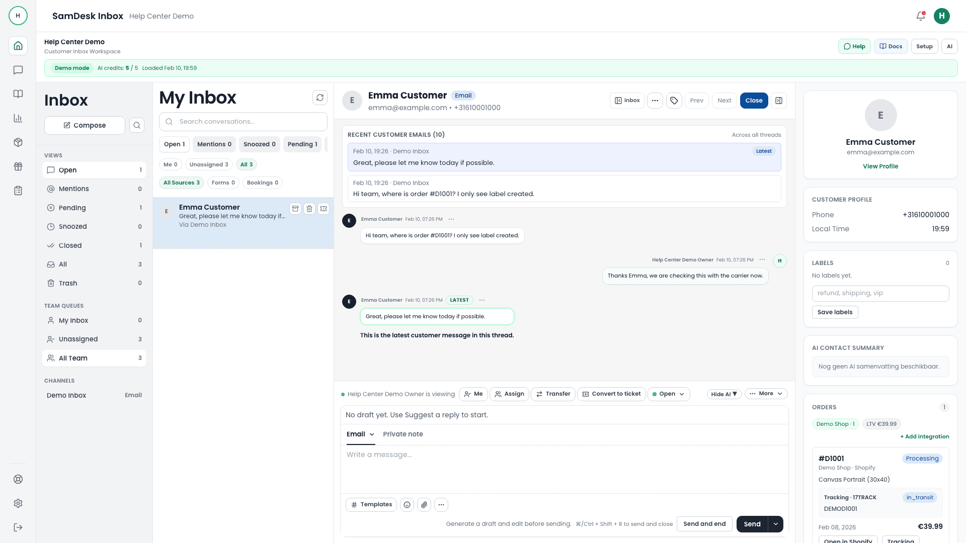 WISMO use case in thread context