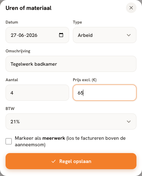 Stap 3 — Controleer de regel voordat je hem opslaat.