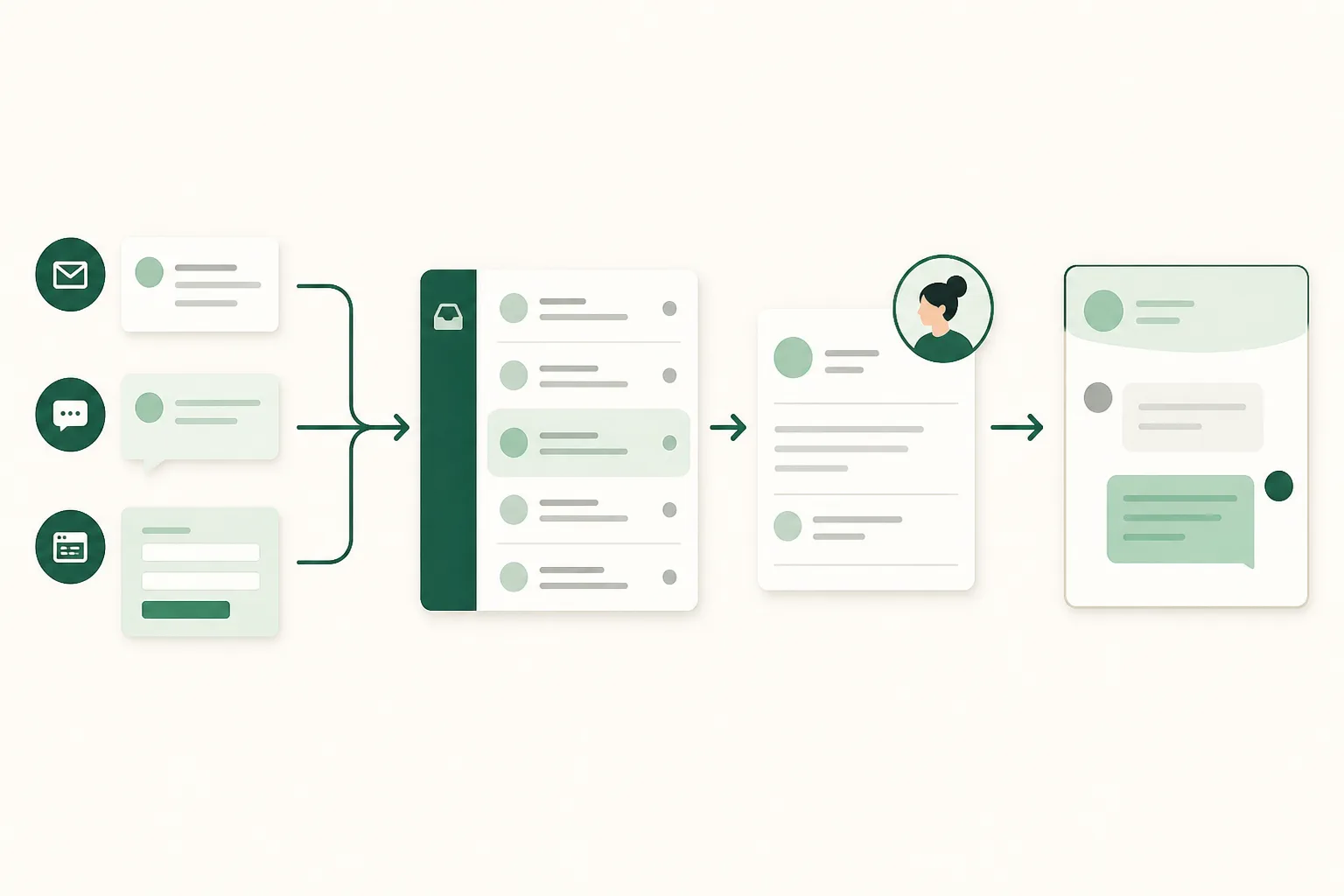 E-mail, chat en webformulieren komen samen in één helpdeskqueue en krijgen een eigenaar
